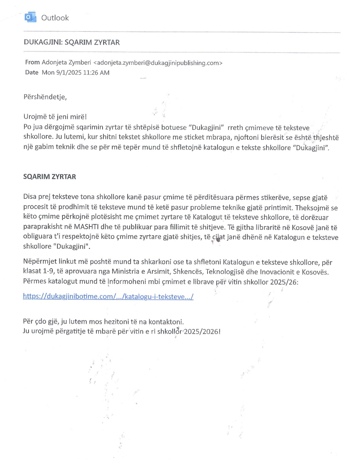 Njoftim për çmimet e teksteve shkollore – MigrosPrint_GiftShop