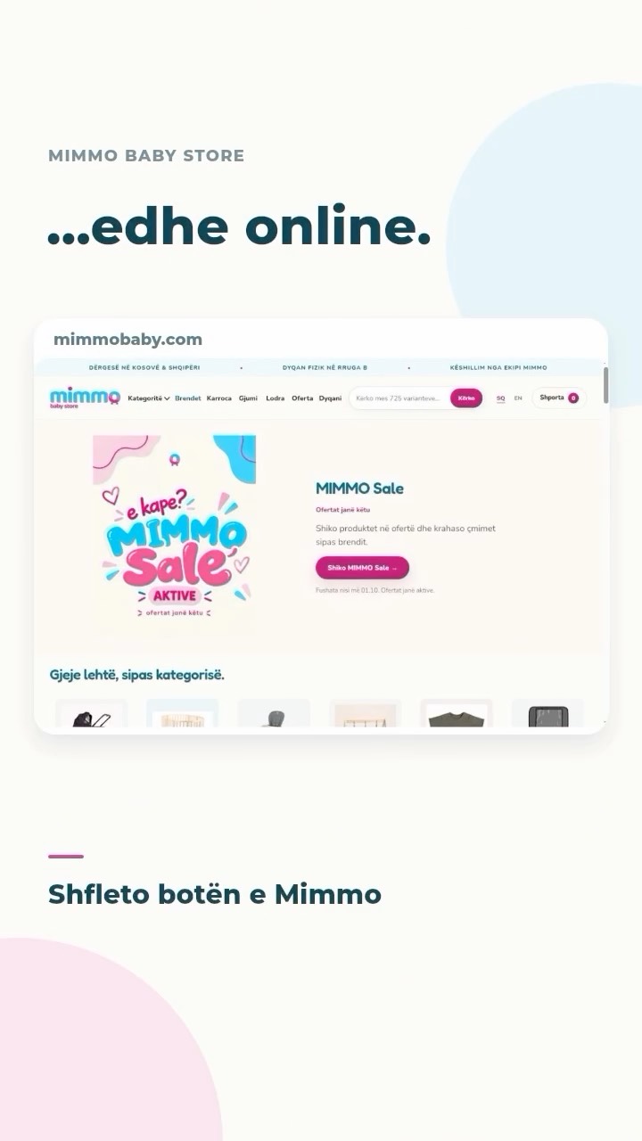 Dyqan online për produkte bebesh – Mimmo Baby Store (Kosovë)