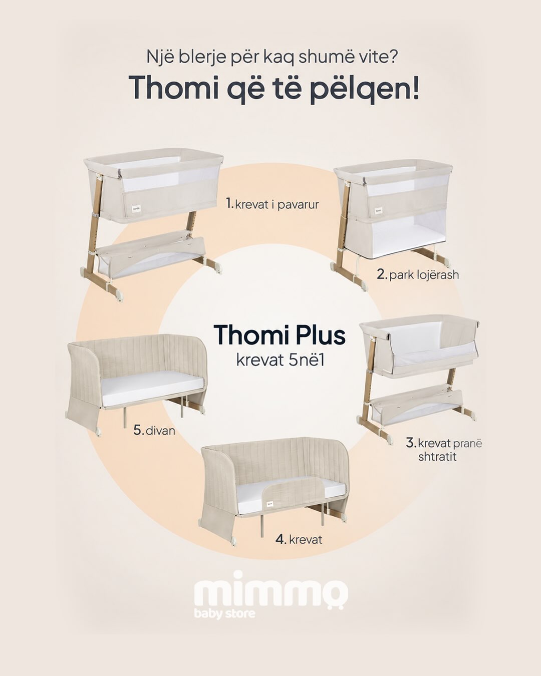 Krevat për bebe Lionelo Thomi Plus 5 në 1 – Mimmo Baby Store (Kosovë)
