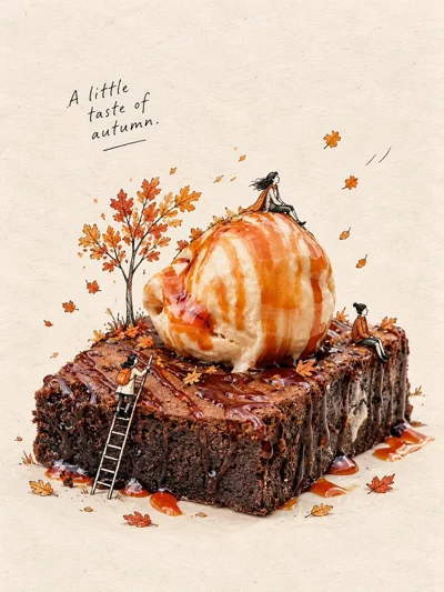 Brownie me çokollatë, akullore dhe karamel