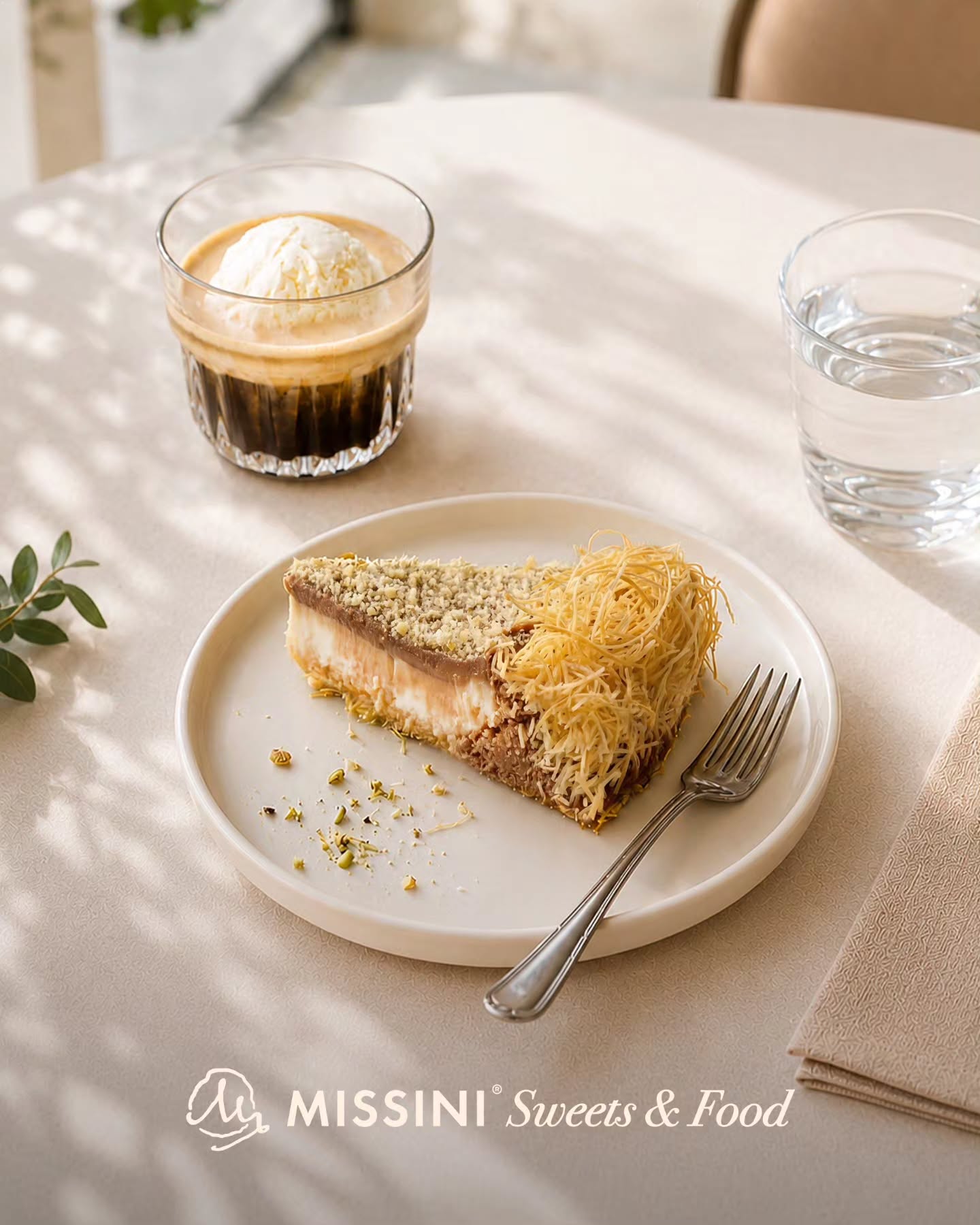 Tortë me kadaif dhe affogato – Missini Sweets