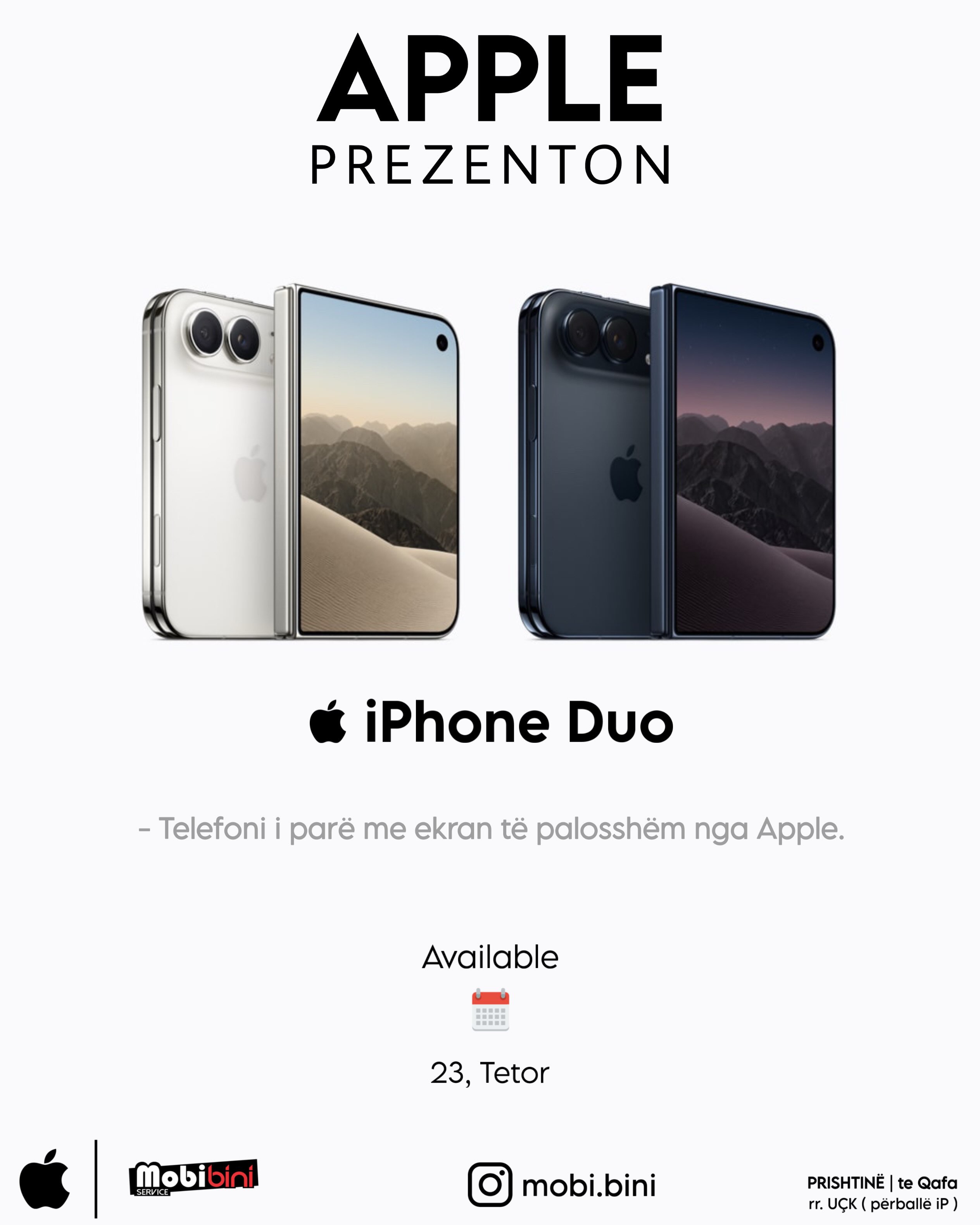 iPhone Duo telefon me ekran të palosshëm – Mobi Shop BINI⌚️🎧💻📲