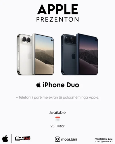 iPhone Duo telefon me ekran të palosshëm