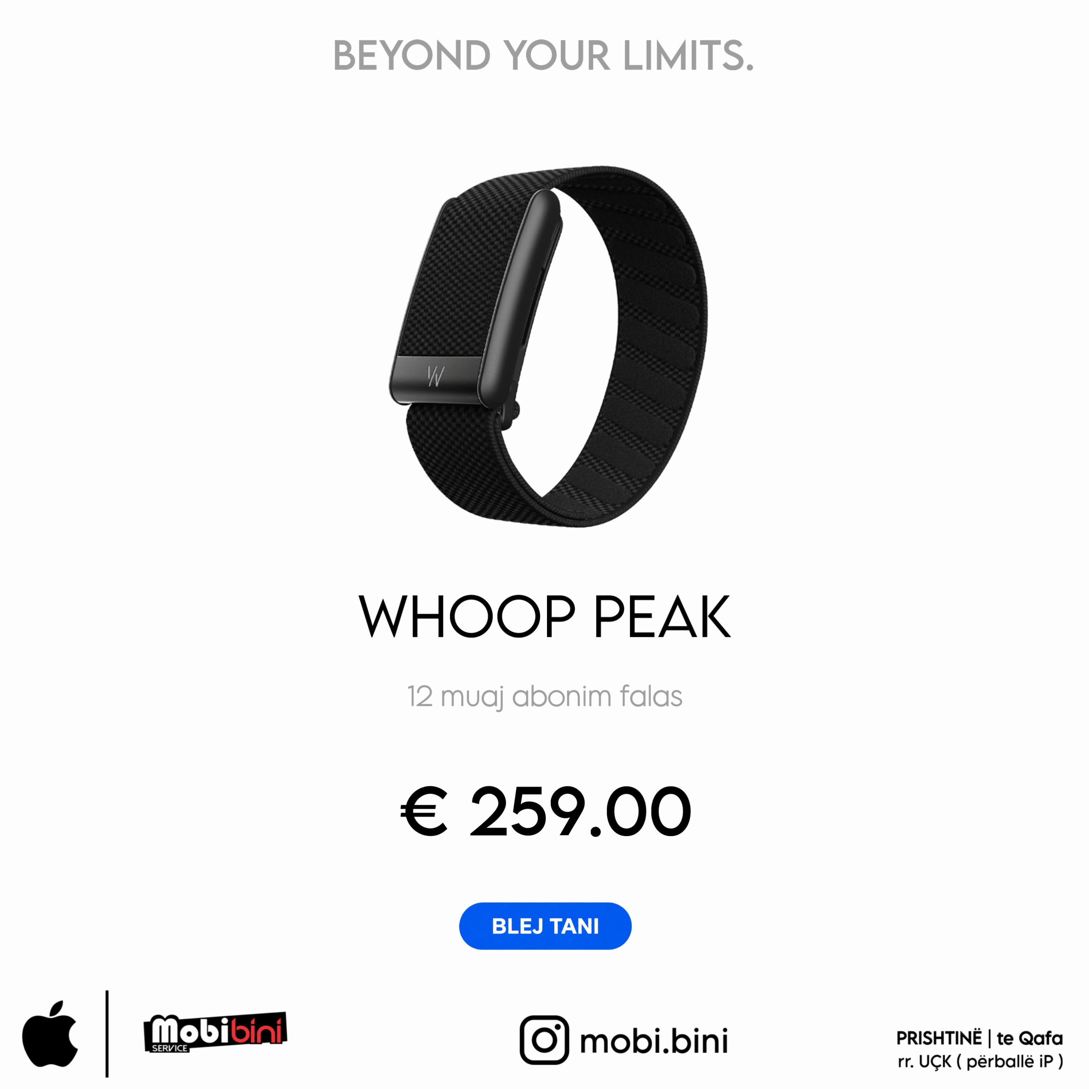 Byzylyk fitnesi WHOOP Peak me abonim 12 muaj – Mobi Shop BINI⌚️🎧💻📲