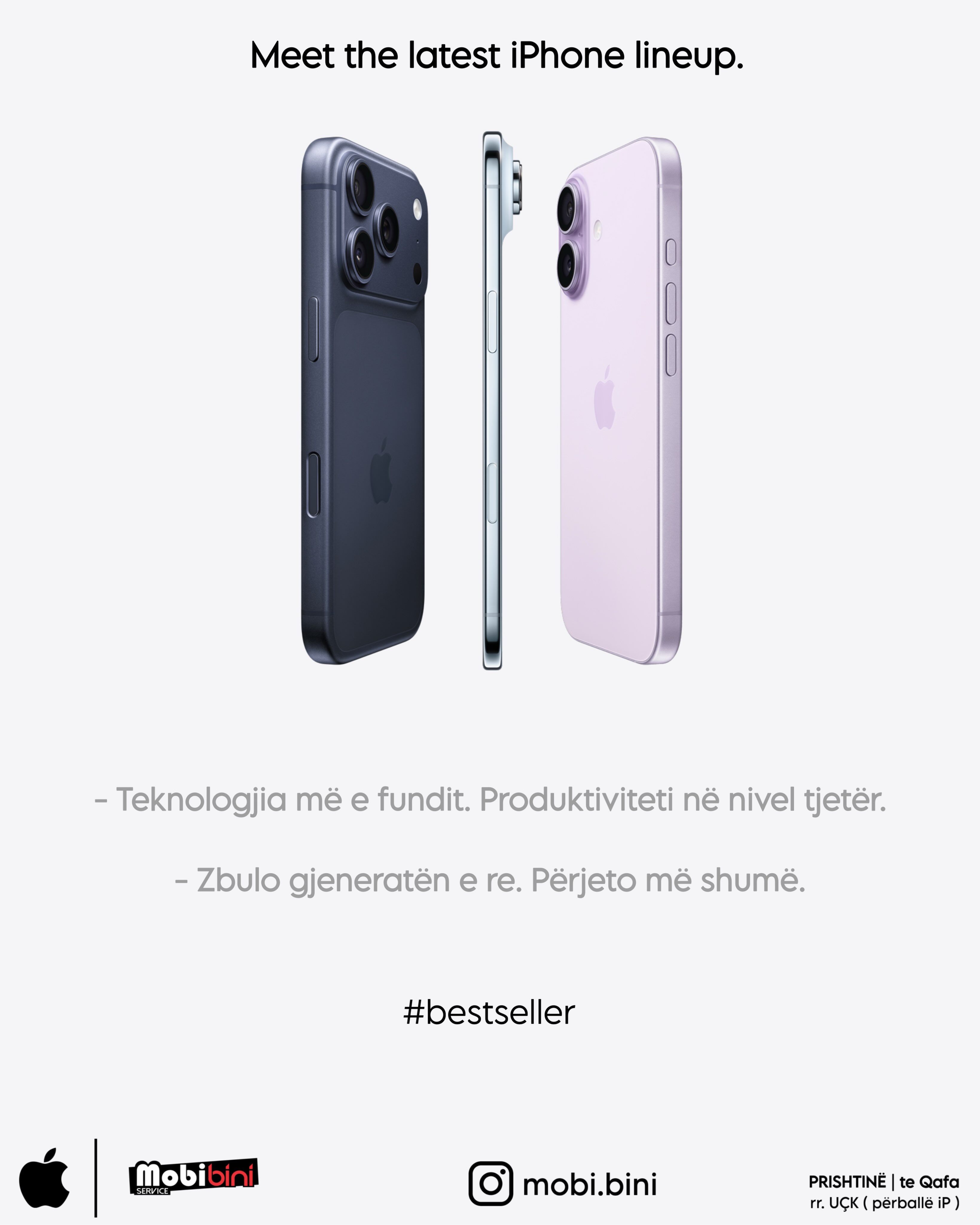 Modelet e reja iPhone në blu dhe vjollcë – Mobi Shop BINI⌚️🎧💻📲