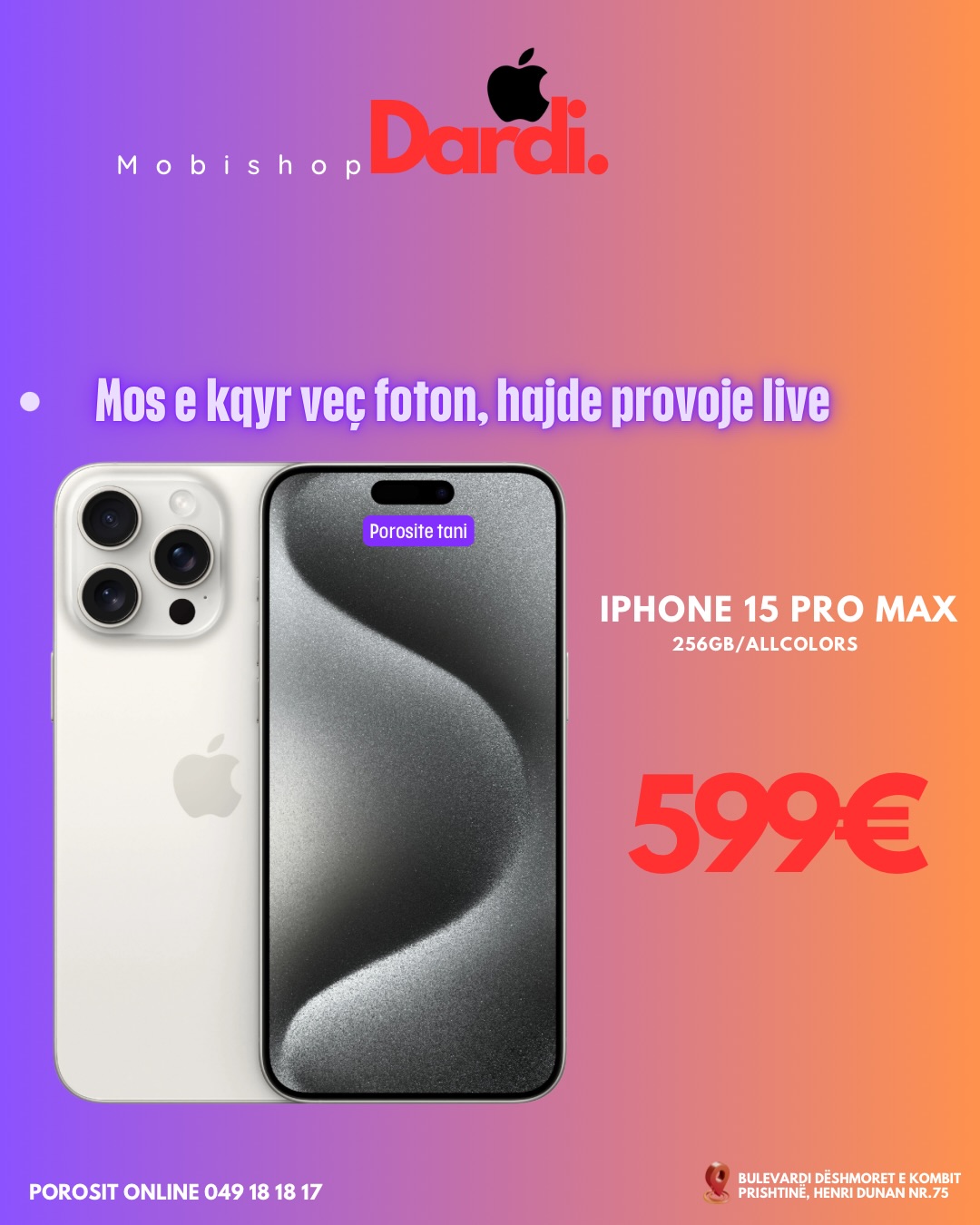 Iphone 15 Pro Max 256GB mobidardi – MOBISHOP  DARDI  Prishtinë🥇 (3)