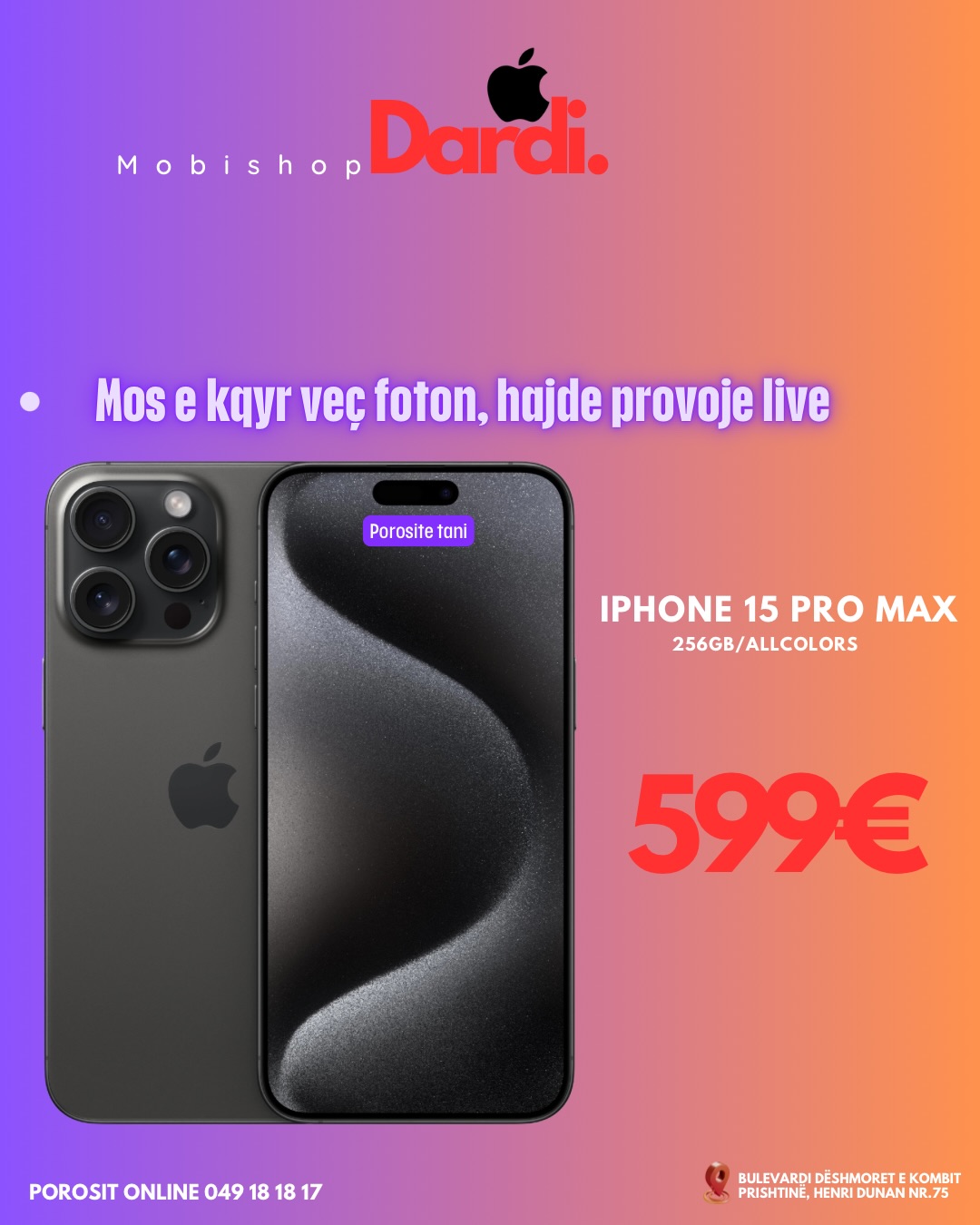 Iphone 15 Pro Max 256GB mobidardi – MOBISHOP  DARDI  Prishtinë🥇 (4)
