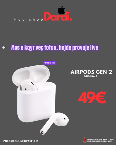 Kufje AirPods gjenerata e 2-të origjinale