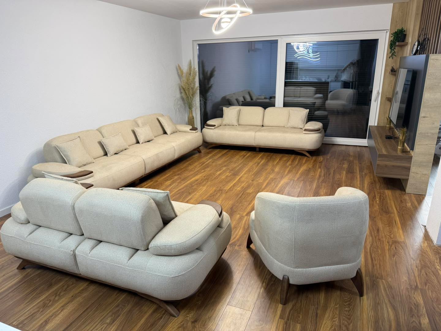 Set divanesh bezhë me kolltuk – Mobileria_besa (3)