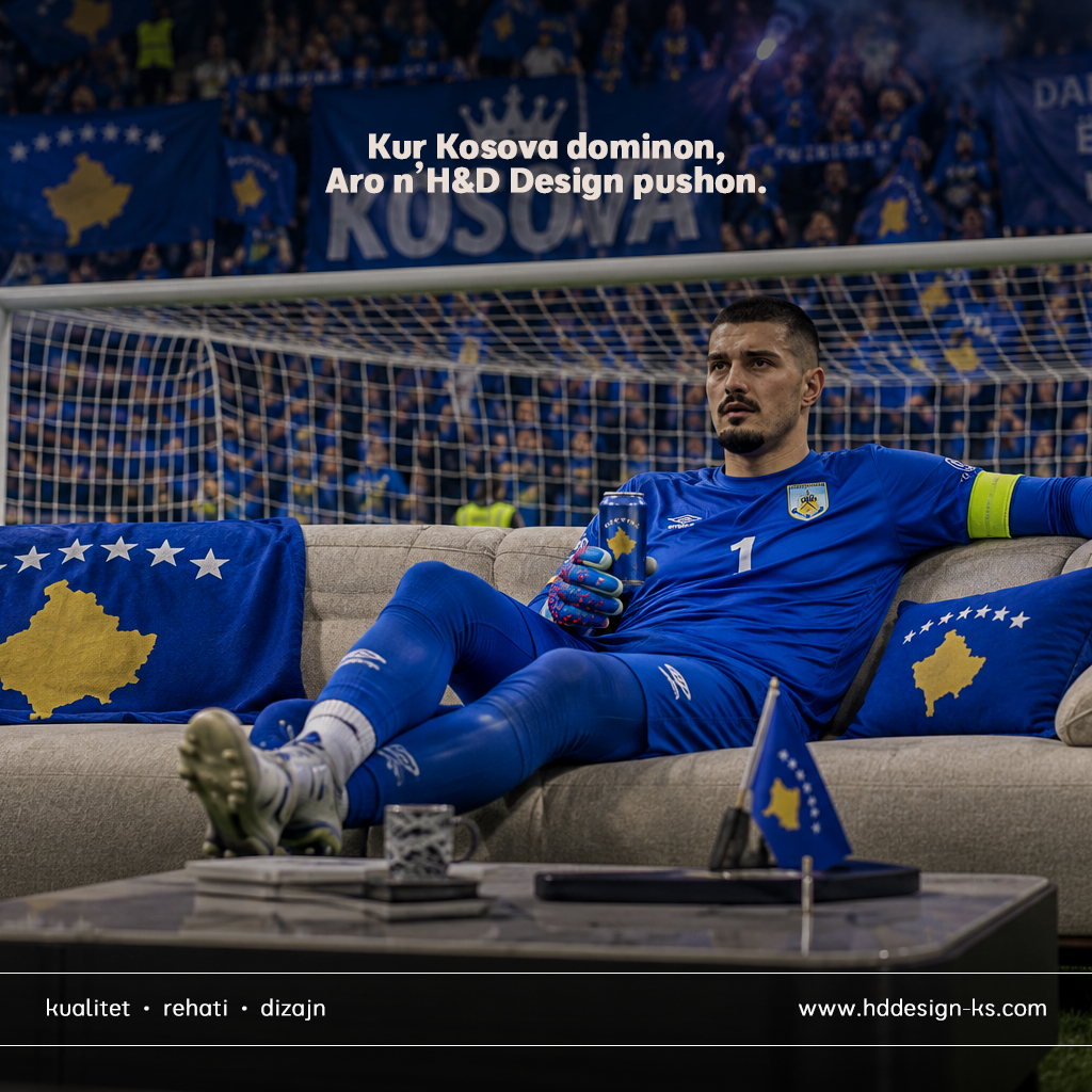 Divan bezhë me flamuj të Kosovës – H&D DESIGN.