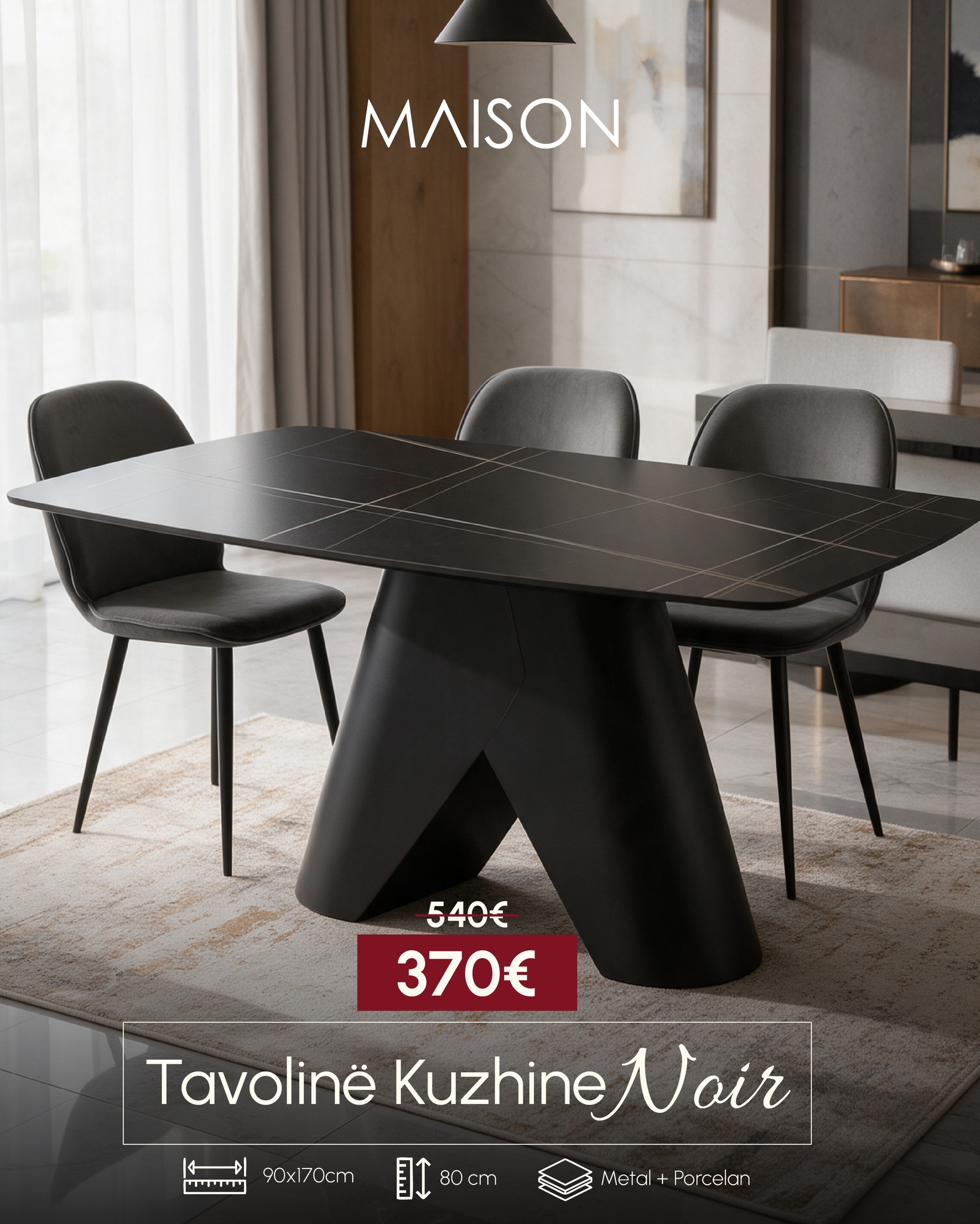 Tavolinë Kuzhine Noir – MOBILERIA MAISON
