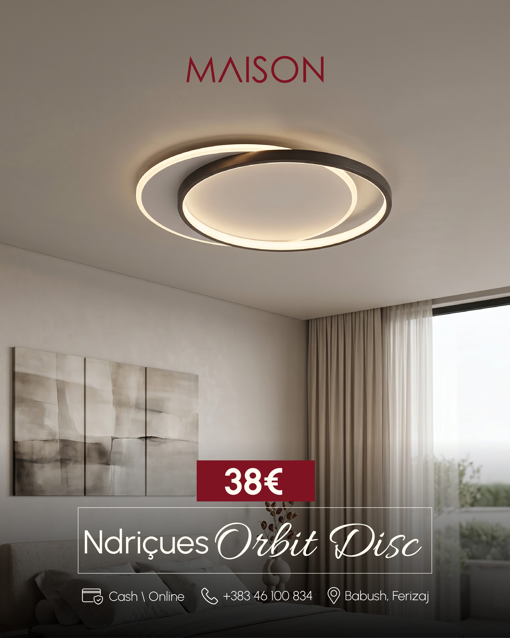 Ndriçues tavani Orbit Disc në formë unaze – MOBILERIA MAISON