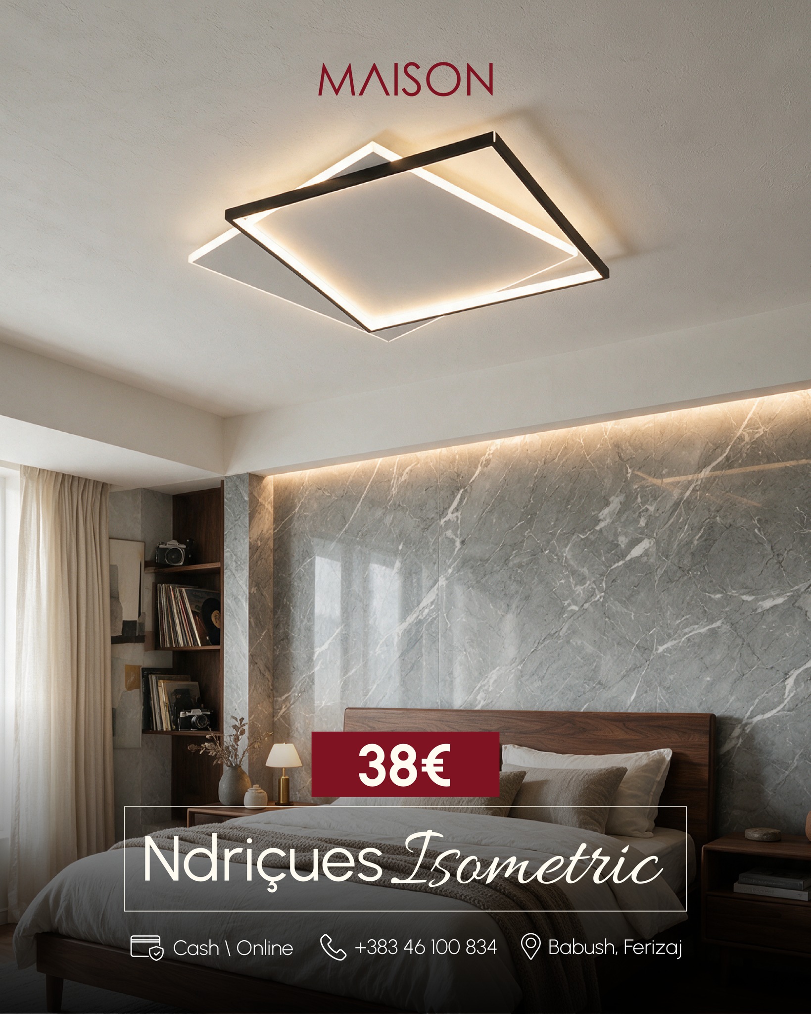Ndriçues tavani Isometric me formë gjeometrike – MOBILERIA MAISON