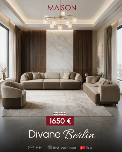 Divane Berlin 4+3+1 me shtof të butë