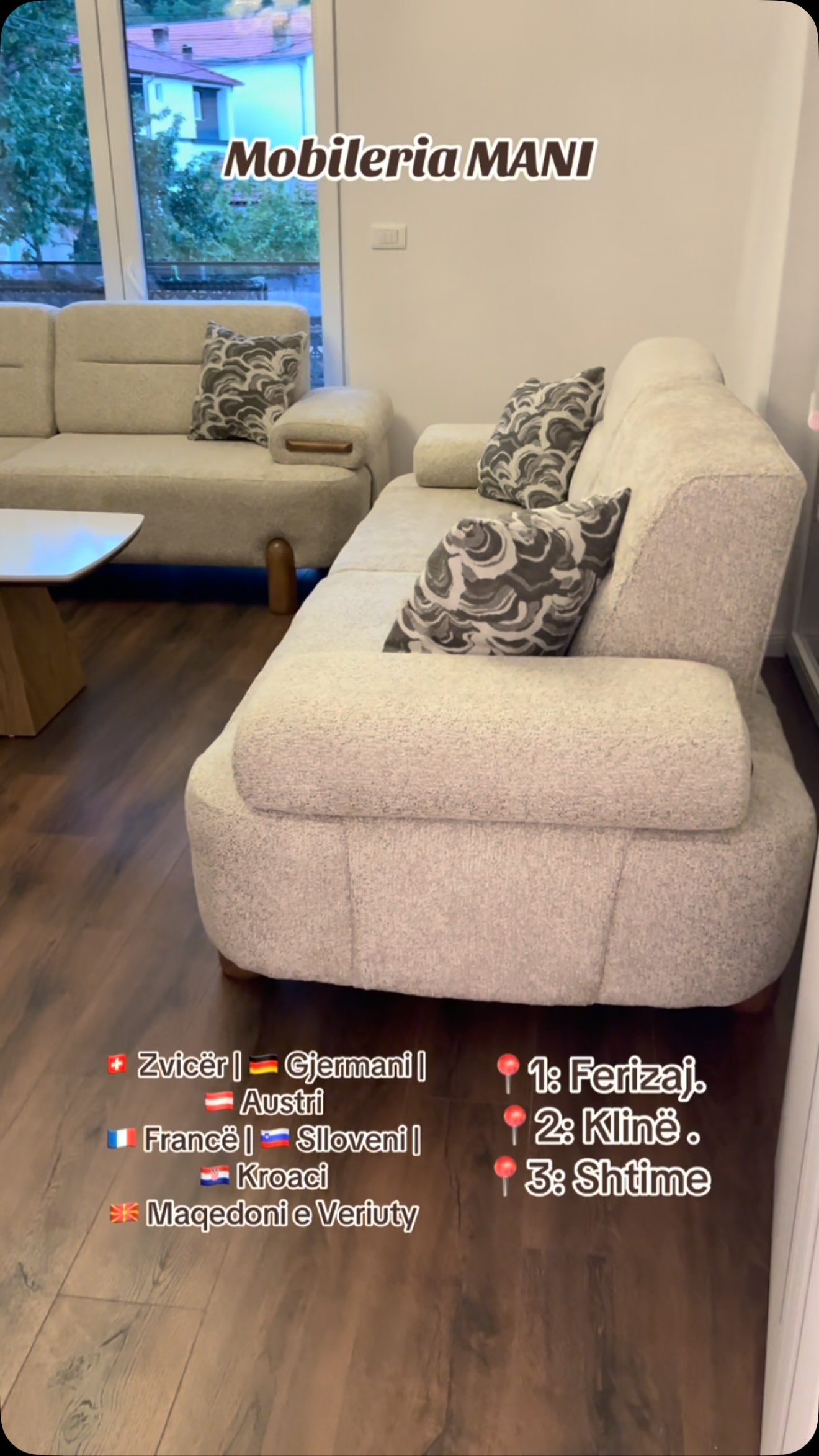 Set divanesh bezhë me teksturë – Fabrika_Mobileve_Mani