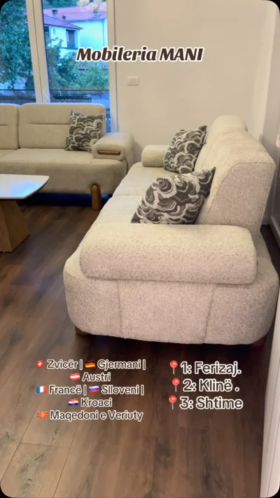Set divanesh bezhë me teksturë