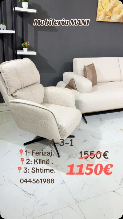 Set divanesh 4-3-1 me kolltuk rrotullues