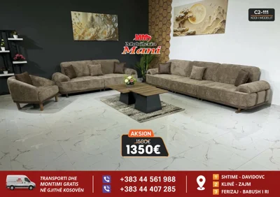 Set divanesh gri-kafe me kolltuk
