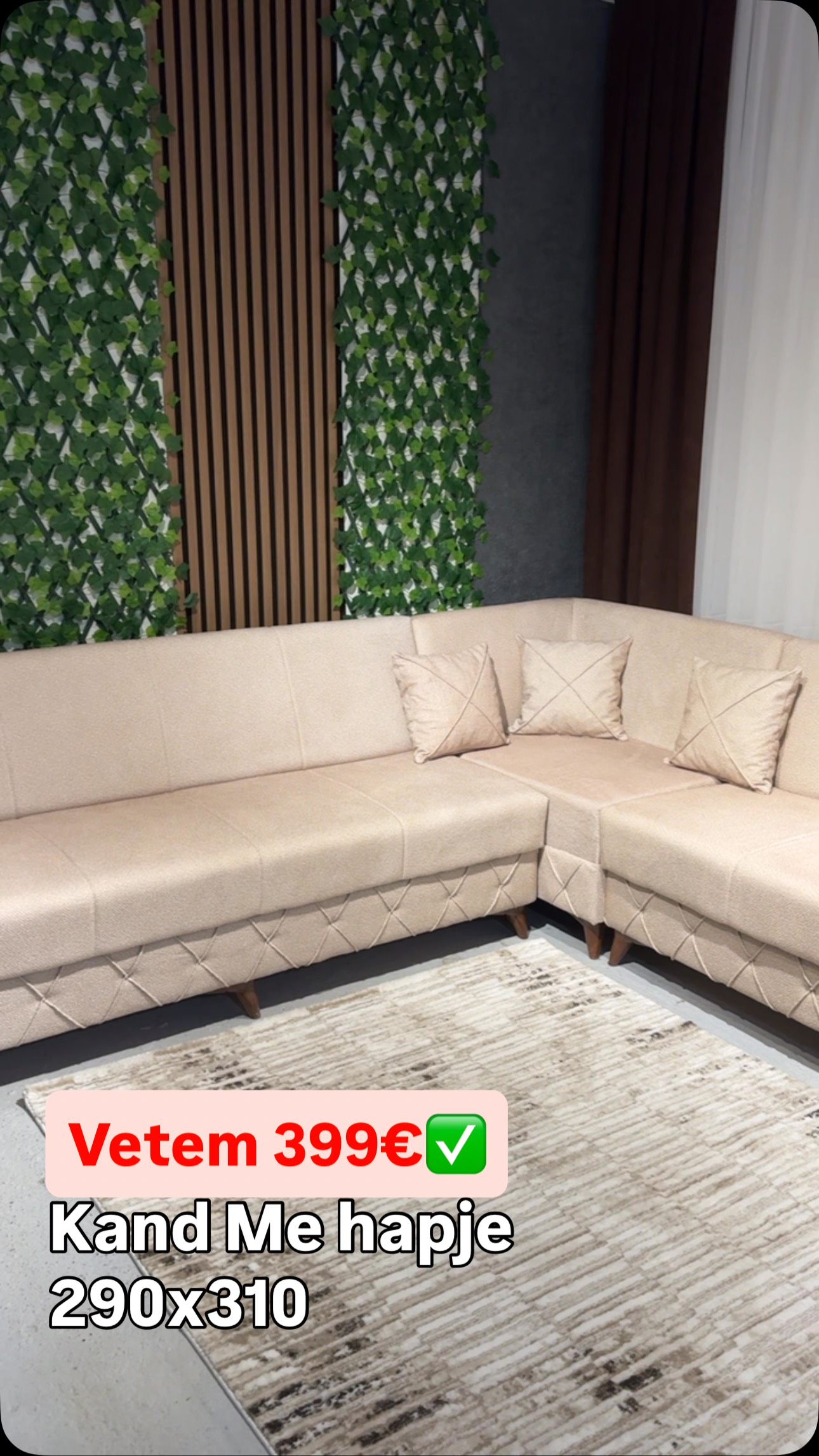 Kënd ulës me hapje bezhë 290x310 – 𝗠𝗼𝗯𝗶𝗹𝗲𝗿𝗶𝗮 𝗕𝗜𝗡𝗜