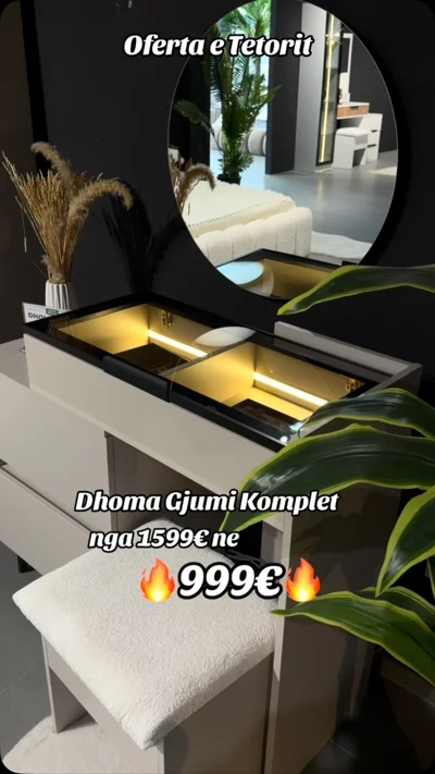 Dhomë gjumi komplet me tualet dhe pasqyrë