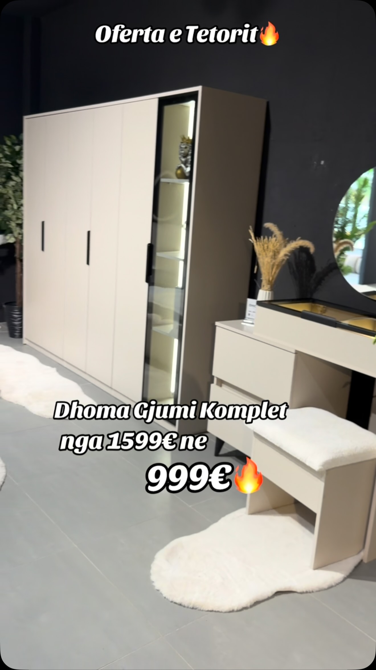 Dhomë gjumi komplet me dollap dhe tualet – Fabrika e Mobiljev Gunner