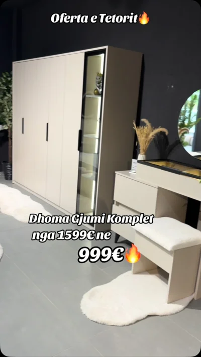 Dhomë gjumi komplet me dollap dhe tualet