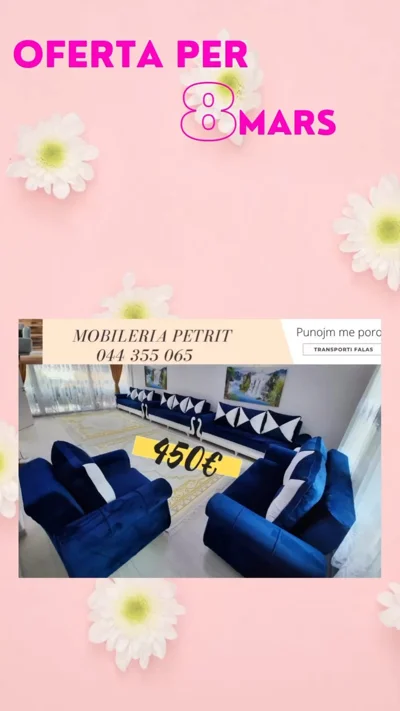 Set kauçësh blu kadife 3-3-2-1