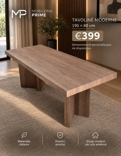 Tavolinë moderne druri 190x80 cm