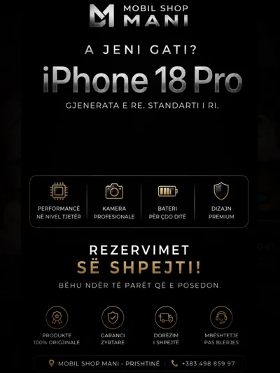 iPhone 18 Pro me dizajn të ri