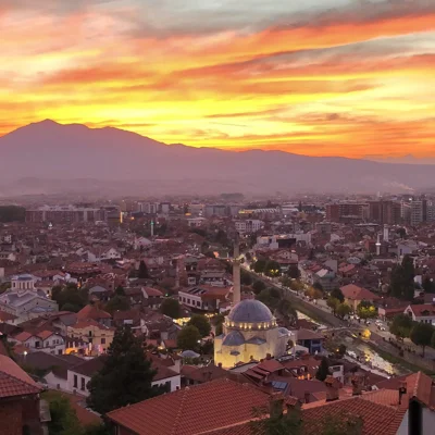 Pamje e qytetit të Prizrenit në perëndim