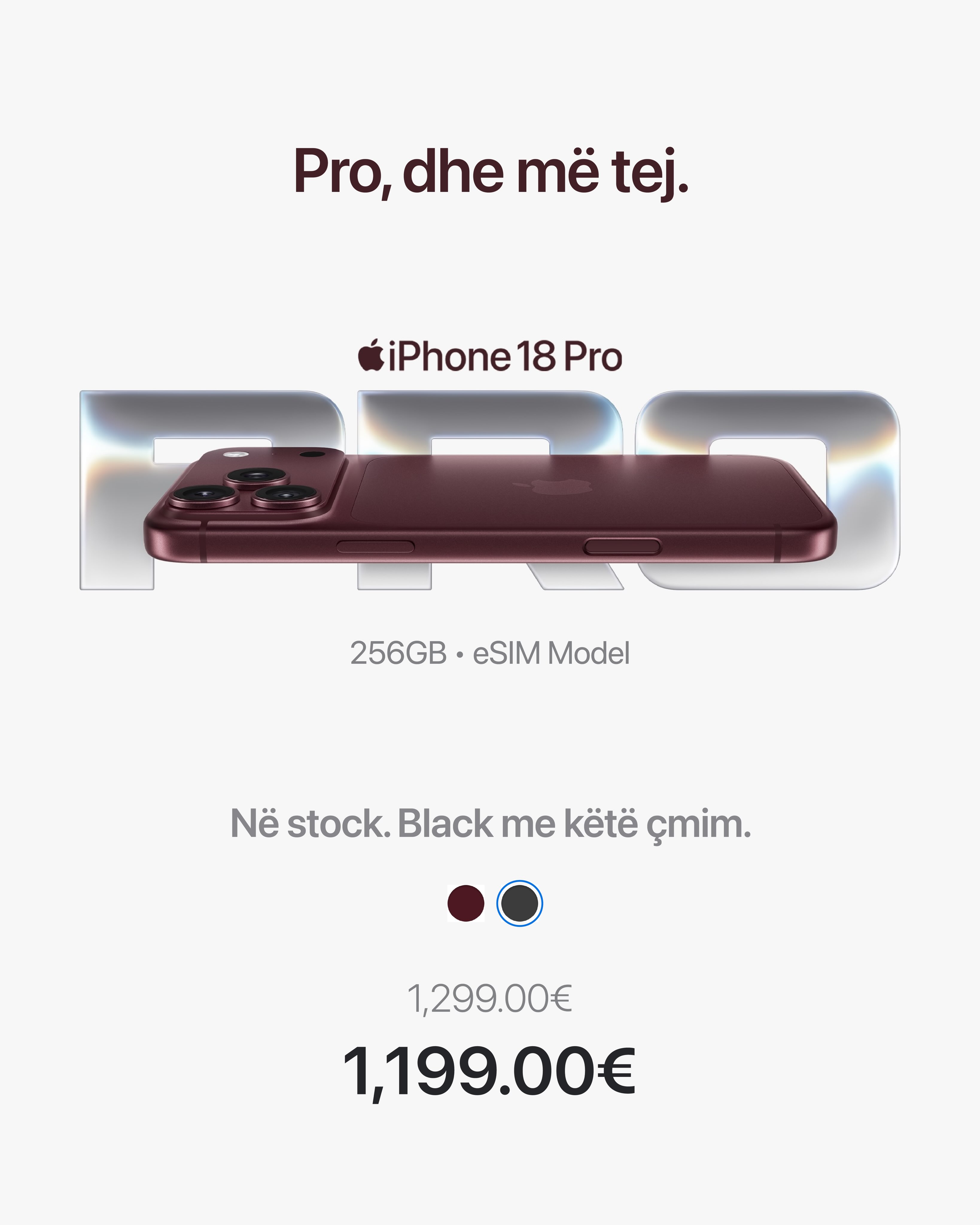 Telefon iPhone 18 Pro 256GB eSIM – mobilshoparigjakove