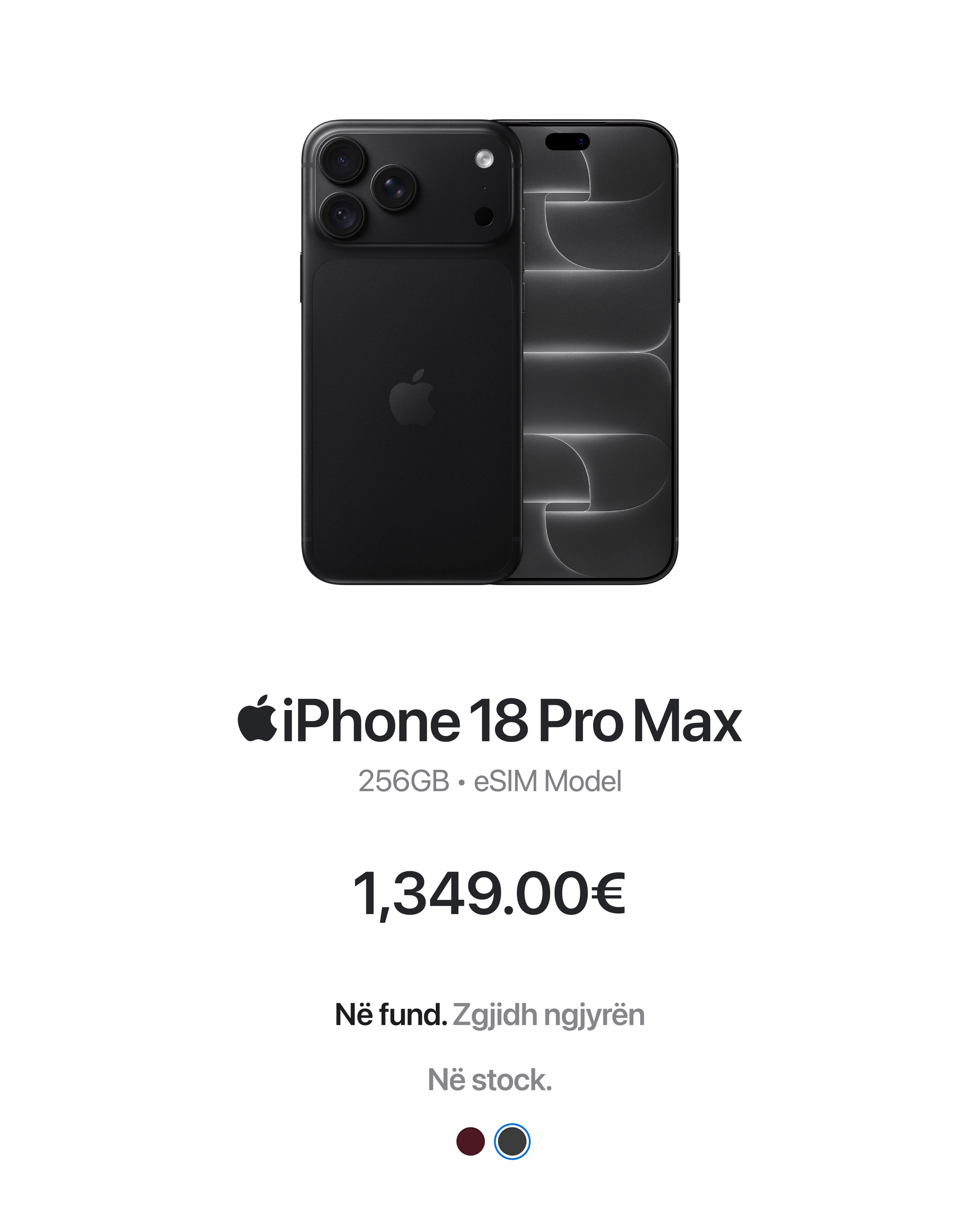 iPhone 18 Pro Max 256GB eSIM i zi – mobilshoparigjakove