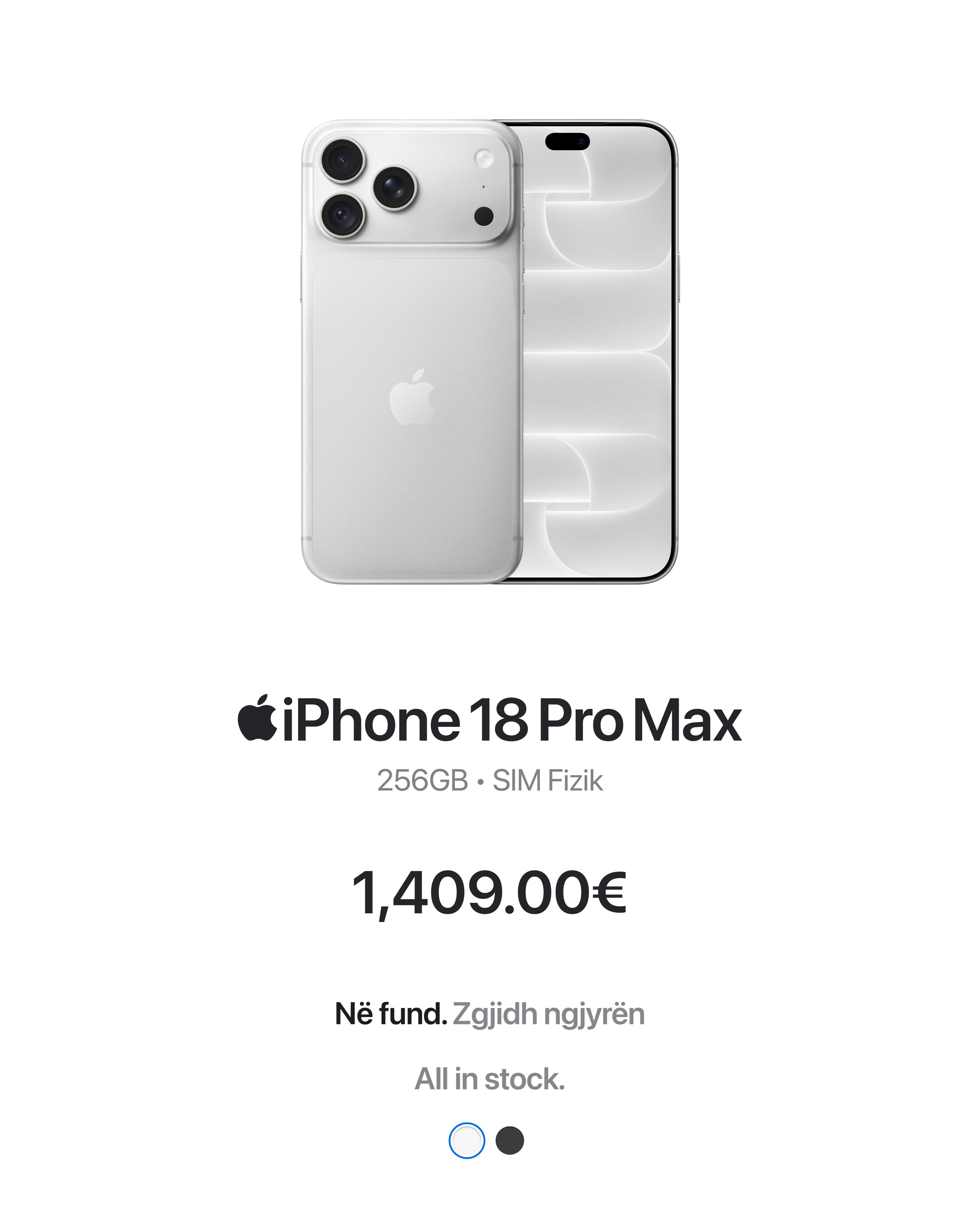 iPhone 18 Pro Max 256GB i bardhë – mobilshoparigjakove