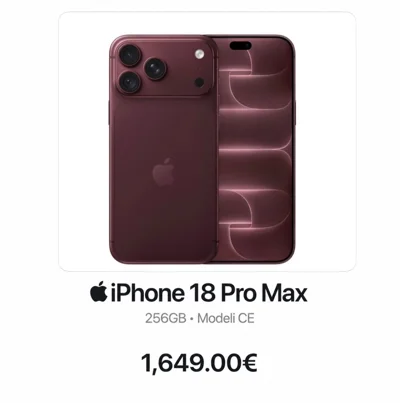 iPhone 18 Pro Max 256GB CE