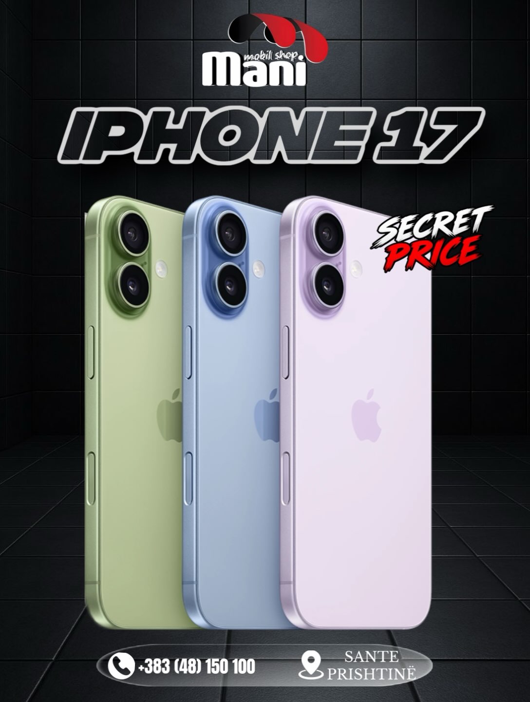 iPhone 17 në ngjyrë të gjelbër, të kaltër dhe vjollcë – MobilShopMani