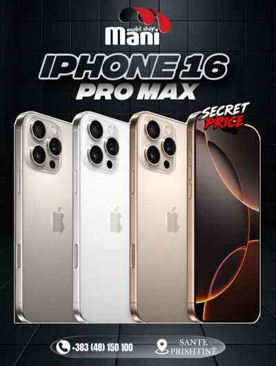 iPhone 16 Pro Max në ngjyra titani