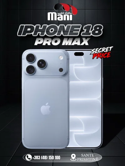 iPhone 18 Pro Max në ngjyrë të kaltër