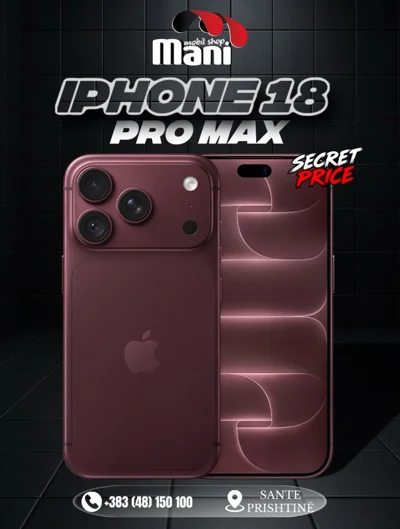 iPhone 18 Pro Max në ngjyrë bordo