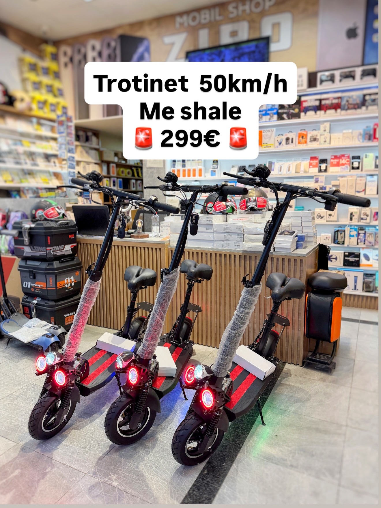 Trotinet elektrik 50km/h me ulëse – ZIPO  Mobil Shop & Smart Elektronics