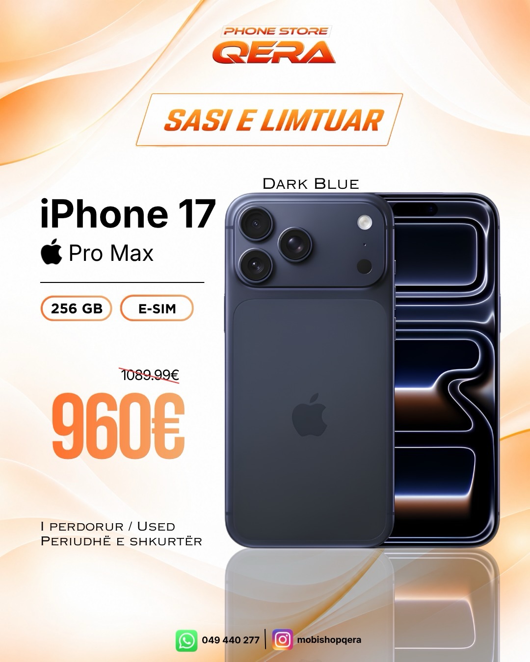 iPhone 17 Pro Max 256GB portokalli dhe blu – MOBI SHOP QERA (2)