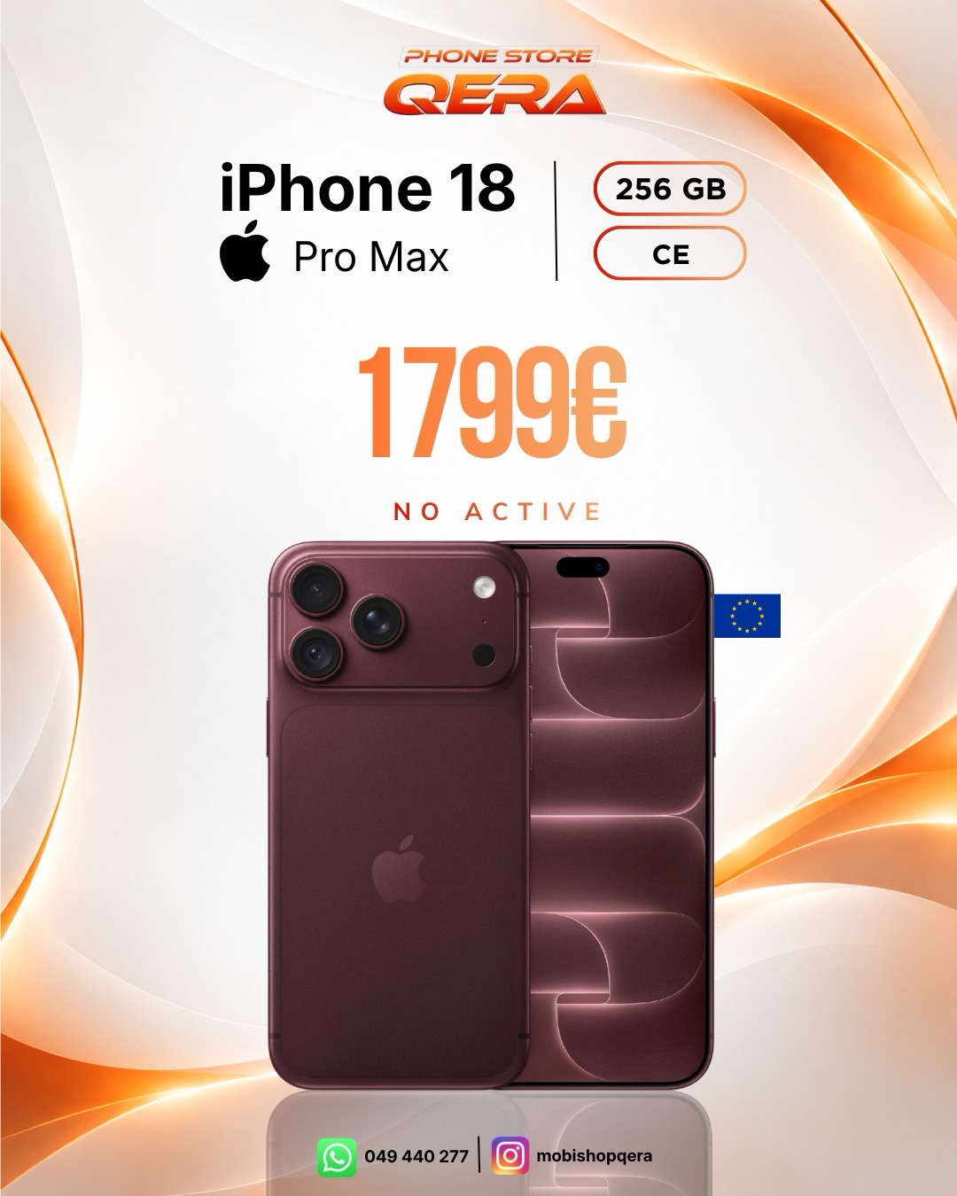 Apple iPhone 18 Pro Max 256GB burgundy – MOBI SHOP QERA