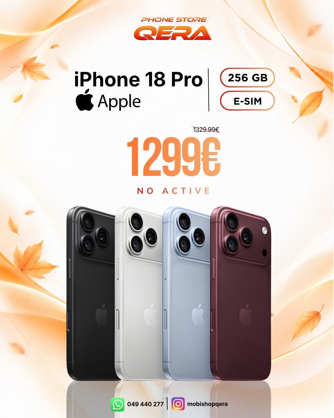 Apple iPhone 18 Pro 256GB E-SIM – MOBI SHOP QERA