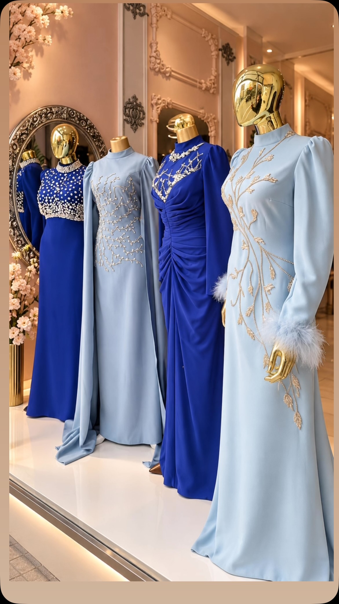 Fustane mbrëmjeje të gjata blu dhe qielli – 𝑴𝑶𝑫𝑨 𝑵𝑰𝑺𝑨