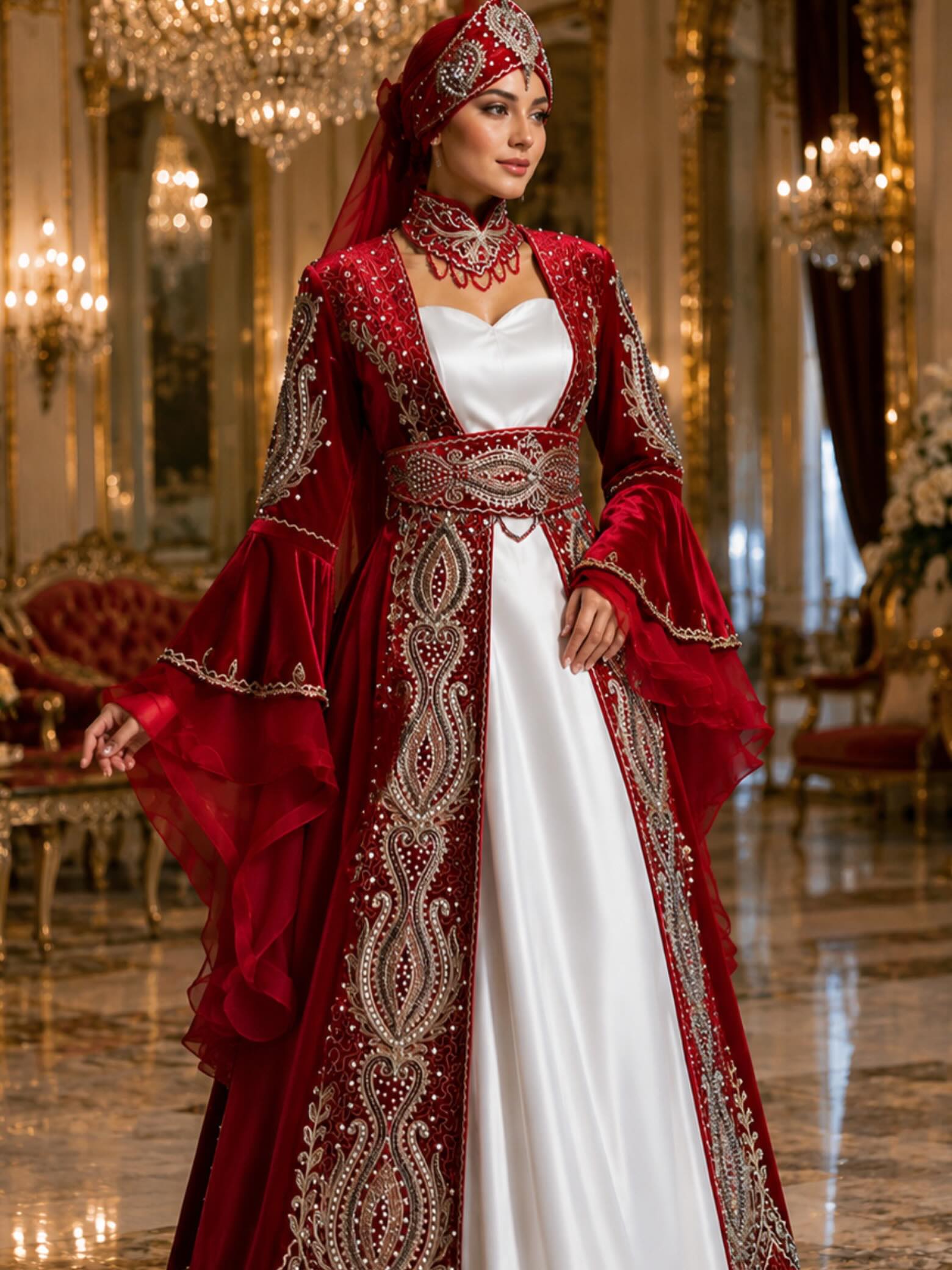 Kaftan me punim të imët për fejesa dhe dasma – 𝑴𝑶𝑫𝑨 𝑵𝑰𝑺𝑨