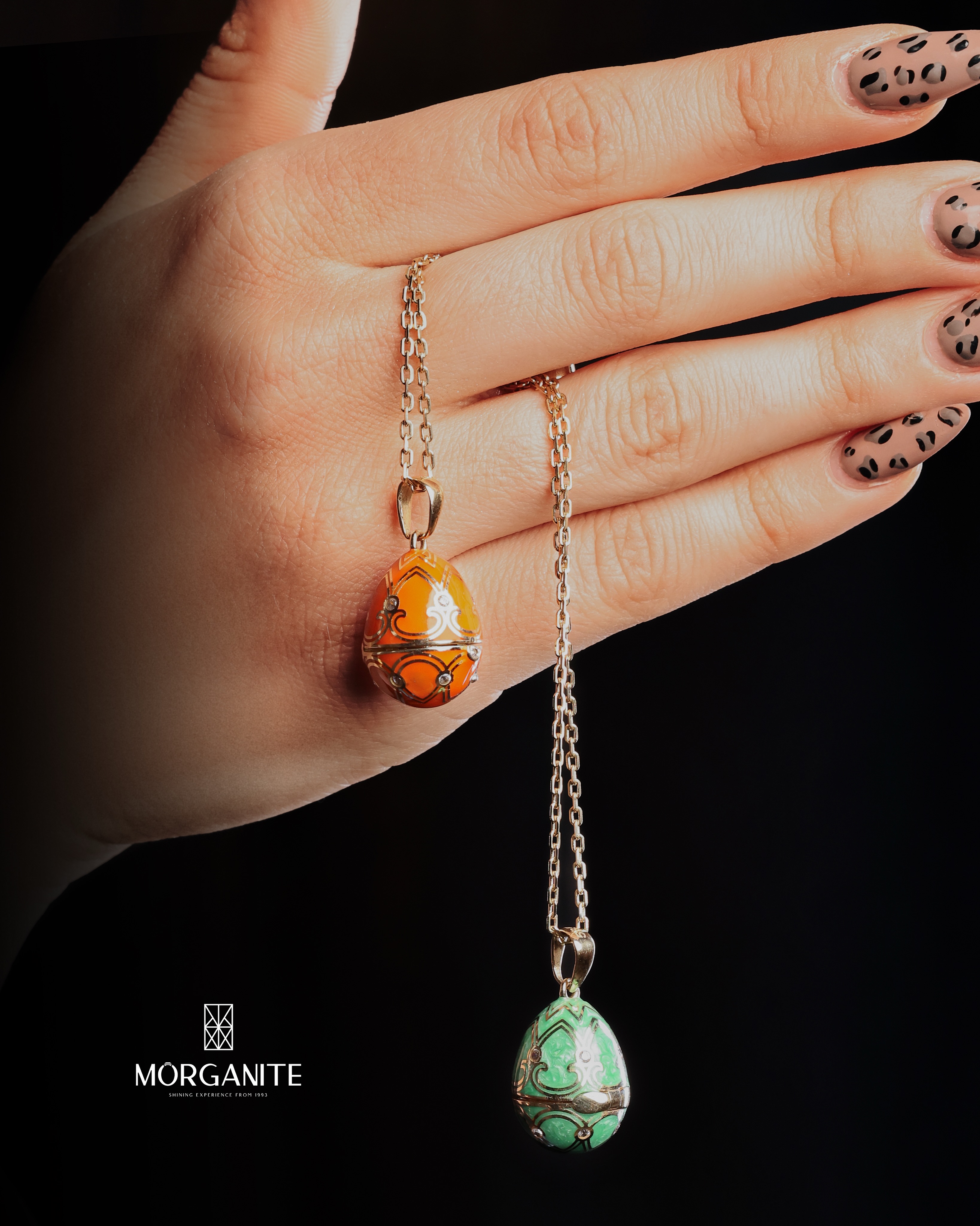Varëse në formë veze me gurë ngjyrash – Artaria MORGANITE