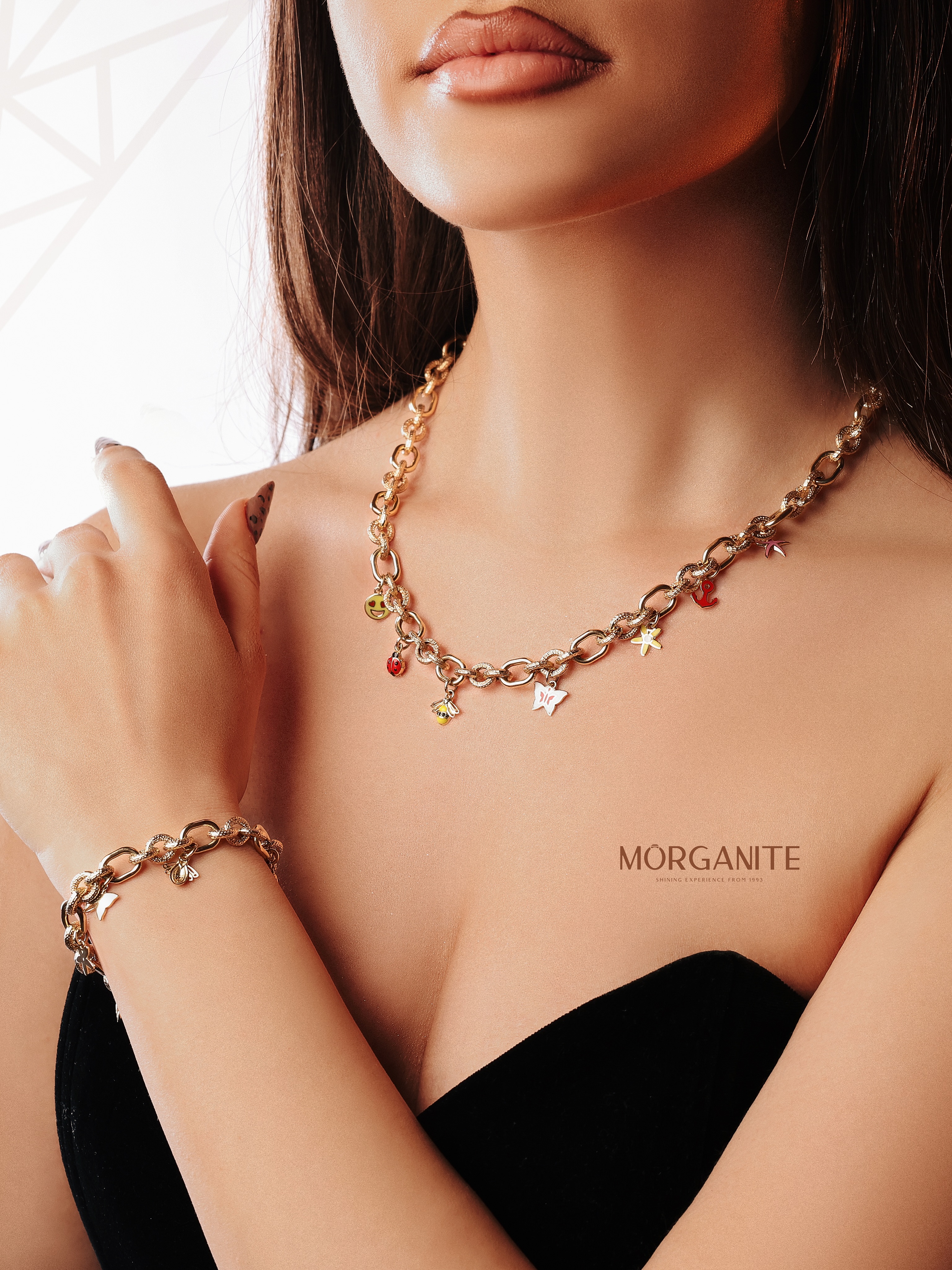 Gjerdan dhe byzylyk me gurë ngjyrash – Artaria MORGANITE (2)