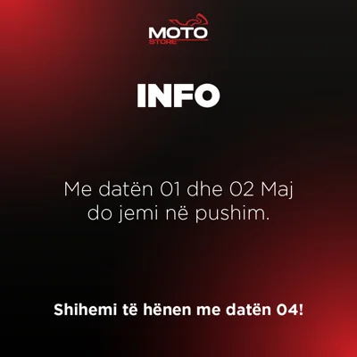 Njoftim për pushim më 1 dhe 2 maj