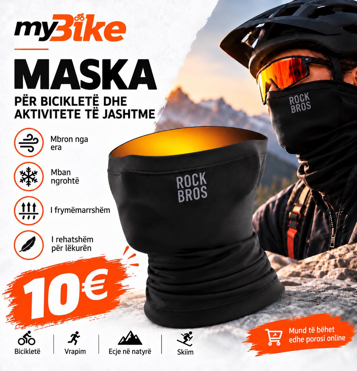Maskë dimërore për biçikletë Rockbros – myBike Bikes & Accessories