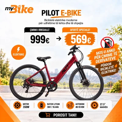 Biçikletë elektrike Pilot 350W 27.5 inç