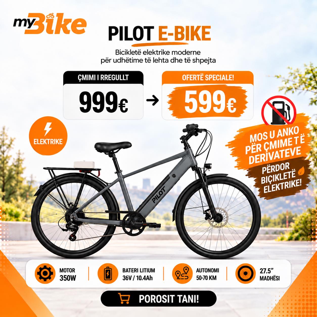 Biçikletë elektrike Pilot 350W 27.5 inç – myBike Bikes & Accessories